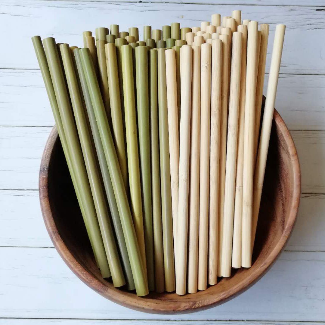 Bamboo Straws Green Bamboo Straws Environmentally Friendly Beverages Milk Tea Coffee Straws Stirring Green Bamboo Yellow Bamboo Straws